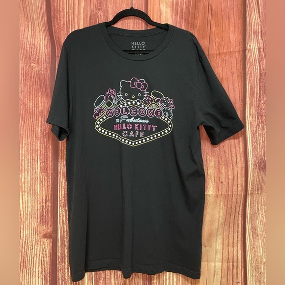 Hello Kitty Tops - Hello Kitty Cafe black short sleeve shirt T-shirt women’s size XL